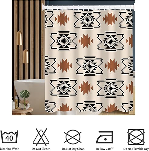 Miniatura 27 de Cortina de ducha occidental con ganchos, 72 x 72 pulgadas, cortina de baño de poliéster impermeable (botas, cactus calavera, toro) 72×72 Botas