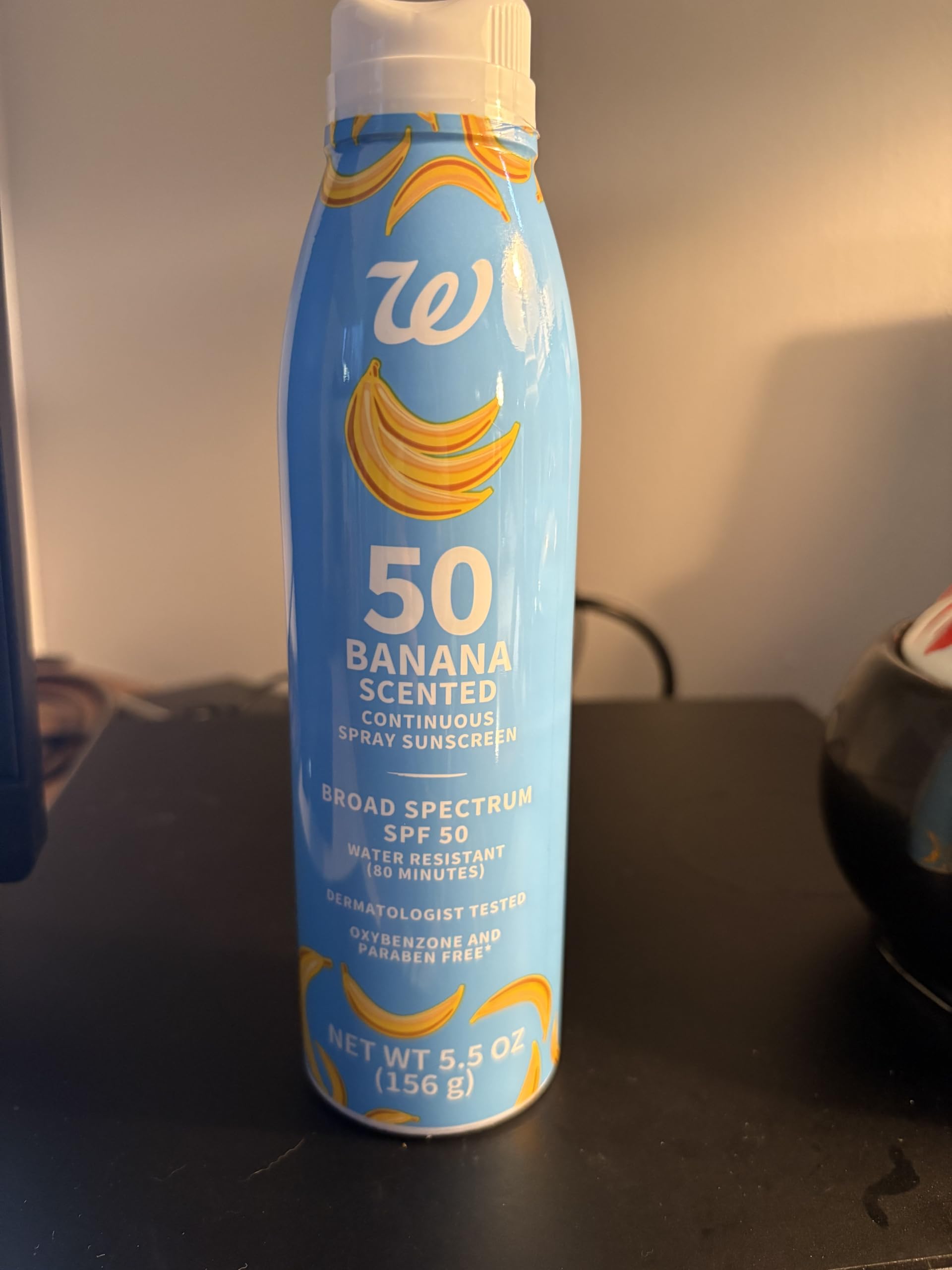Sunscreen 50 banana scented water resistant 5 5 oz spray