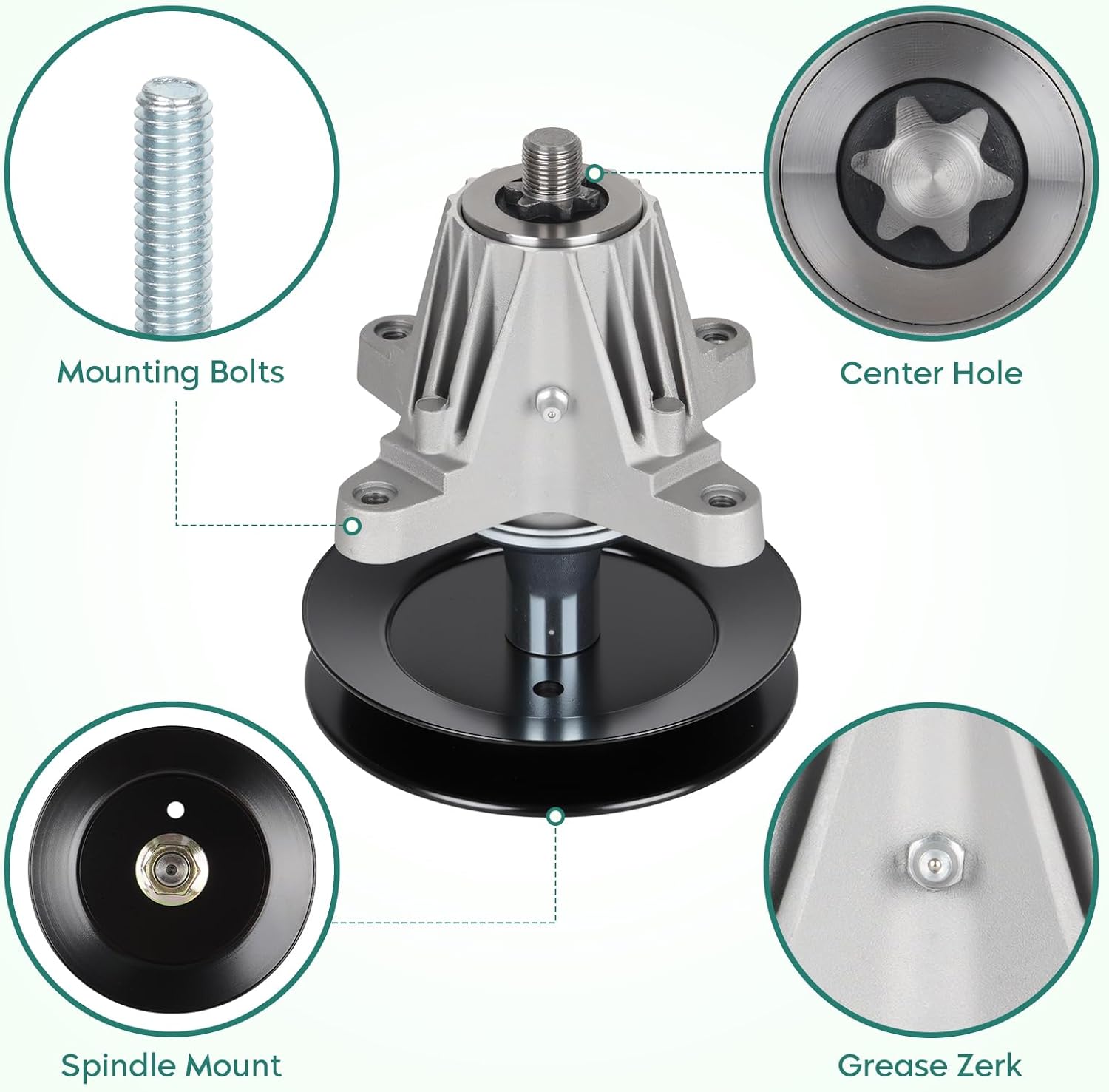 618-06991 918-06991 Spindle Assembly Fits for MTD Craftsman Troy Bilt 42 inch Deck LT4200 CLT42G T1200 Super Bronco Pony TB2246 2 Pack