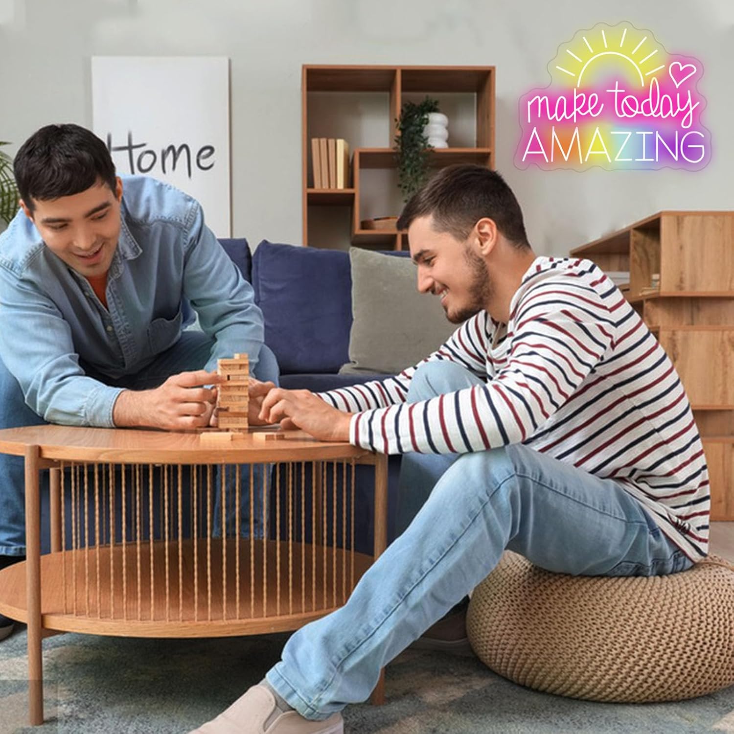 Make Today Amazing Neon Sign Heart Sunrise Positive Led Neon Light for Wall Decor Inspirational Rainbow Color Light Sign Boho Wall Art LED Neon Light Up Sign for Party Wedding Birthday School Gym - Image 5