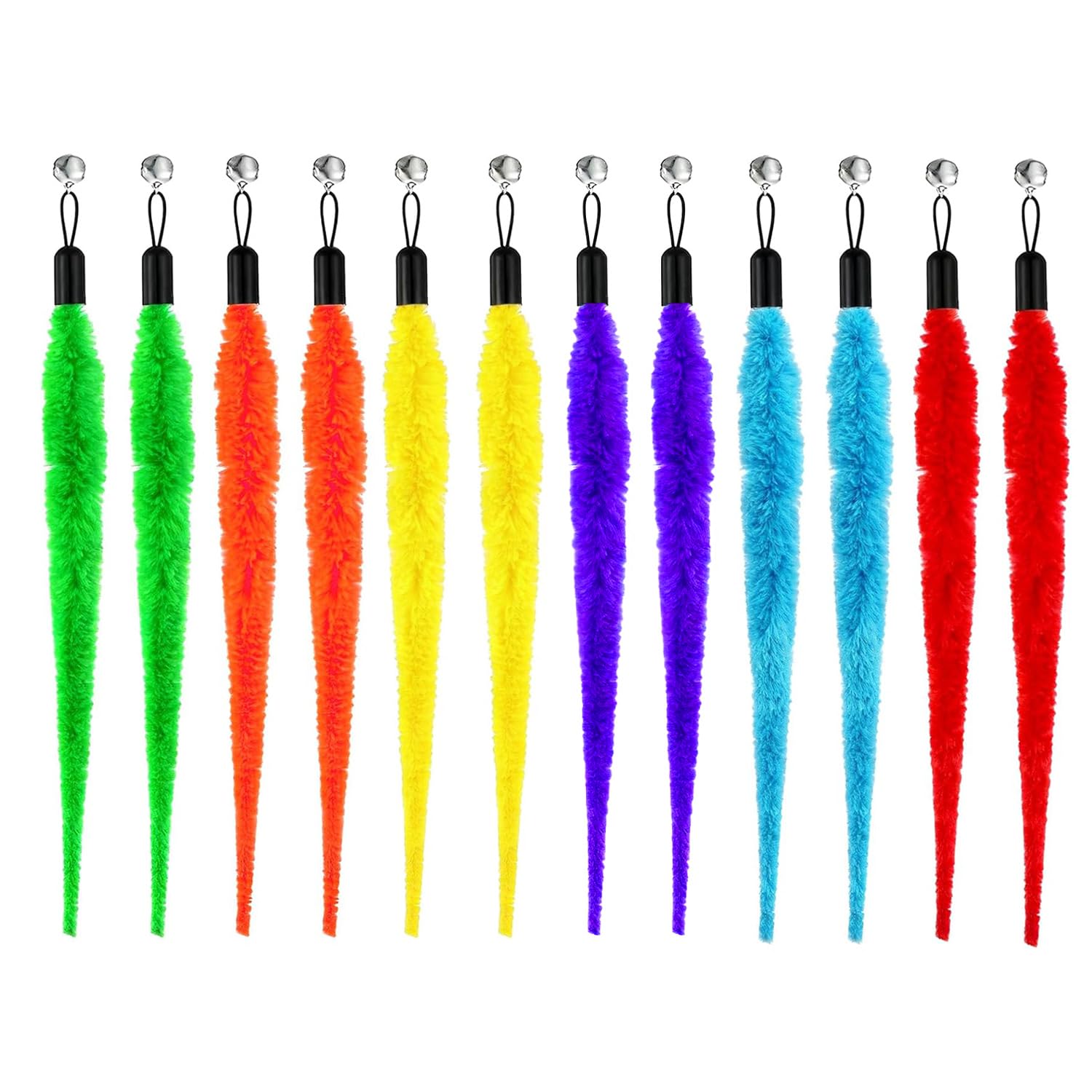SYEYCW 12 Pcs Cat Worm Toy with Bells, Multicolour Worm and Snake Refills Set, Interactive Toys Attachment for Indoor Teaser Play and Chase Exercise, for Cat and Kitten