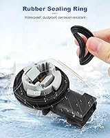 Vista 4 de Enchufe de luz de señal de giro compatible con Jeep JK JKU 2007-2018, enchufe de bombilla de lámpara de estacionamiento frontal, 2