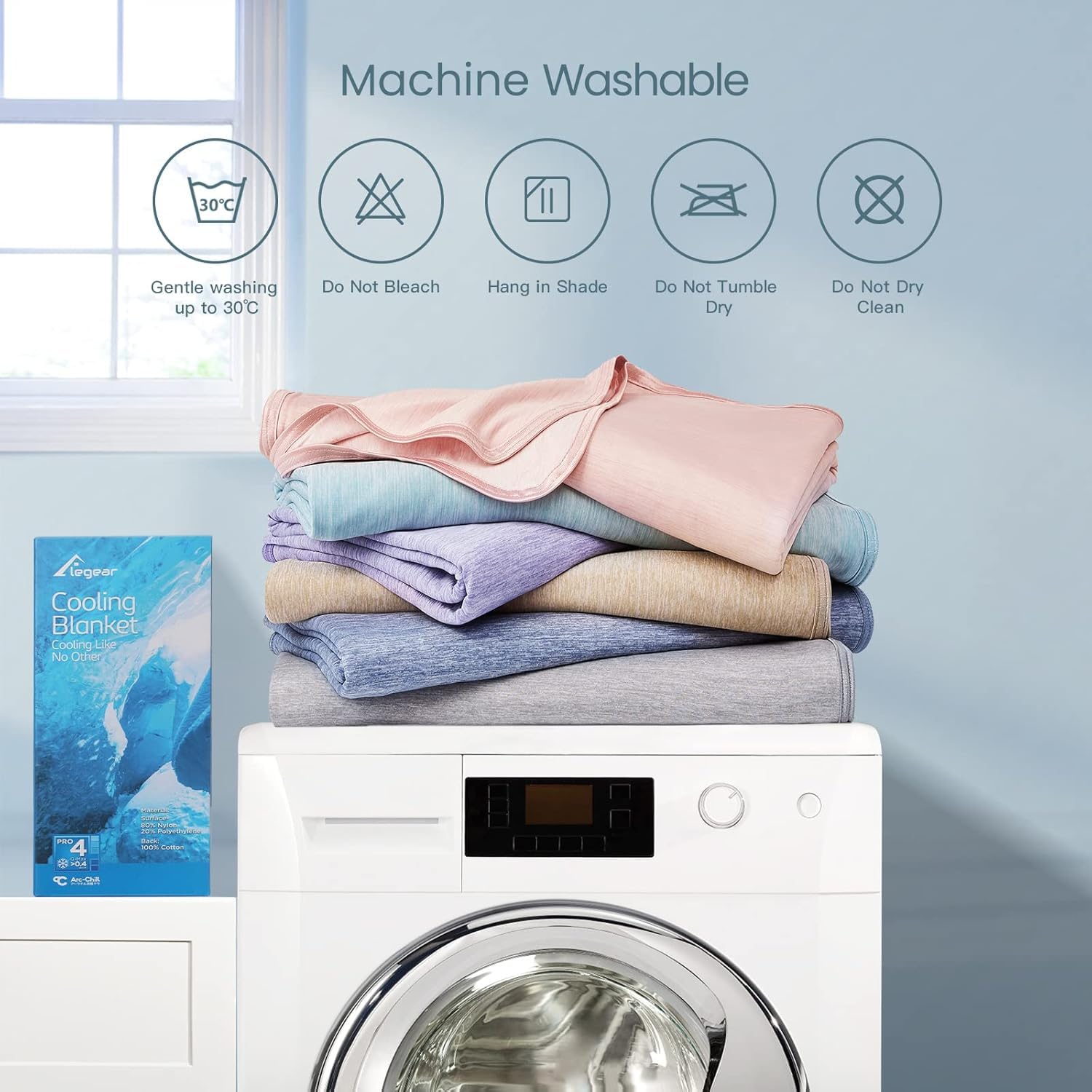Elegear Q-Max 0,5 Arc-Chill 3.0 koc chłodzący na łóżko, sofę, krzesło, podróż, dla dorosłych, dzieci, gorący sen, komfort, lekki, podwójny, 150 x 200 cm, czarny