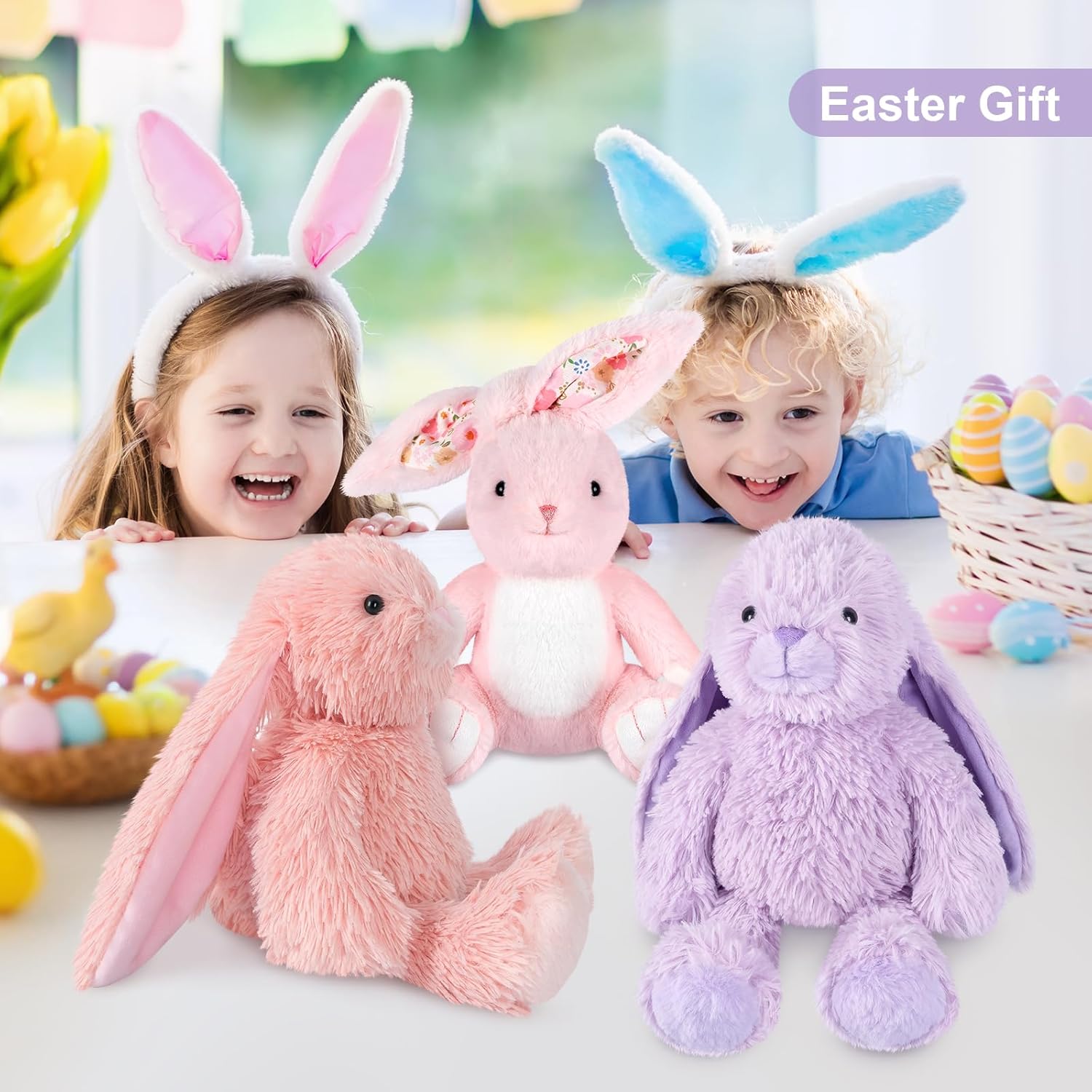 SuzziPals Heatable & Coolable Bunny Stuffed Animal, Microwavable Heating Pad Stuffed Animal for Soothing & Relaxation, Lavender Scented Bunny Plush Toy, Easter Rabbit Gifts for Kids