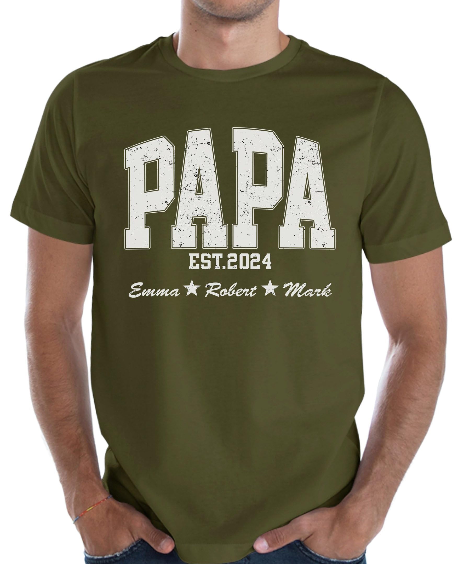 Custom Dad Shirt with Kid's Name, Personalized Fathers Day Shirts for Dad Grandpa, Custom Grandpa Shirt for Men Gift for Dad