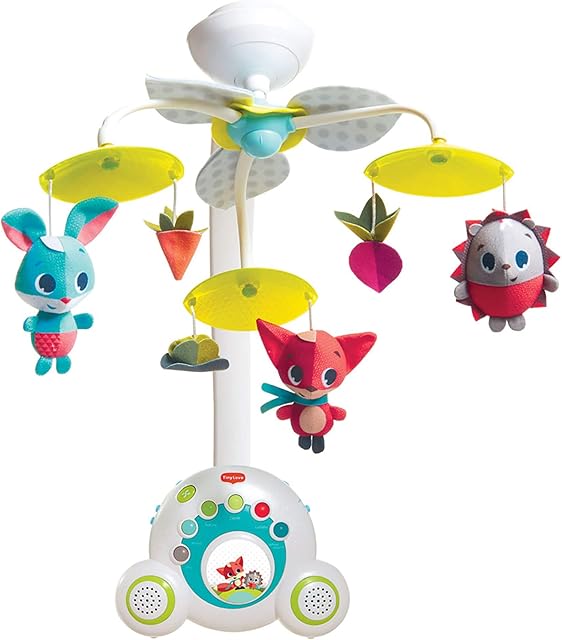 Tiny Love Soothe 'n Groove Mobile, Musical Cot Mobile Suitable from Birth, 0+ Months, 18 Melodies, Meadow Days