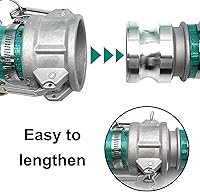 Vista 3 de SAFBY Manguera de descarga de agua para bomba con accesorios de aluminio Camlock A C E F, manguera de drenaje de retrolavado resistente de tres