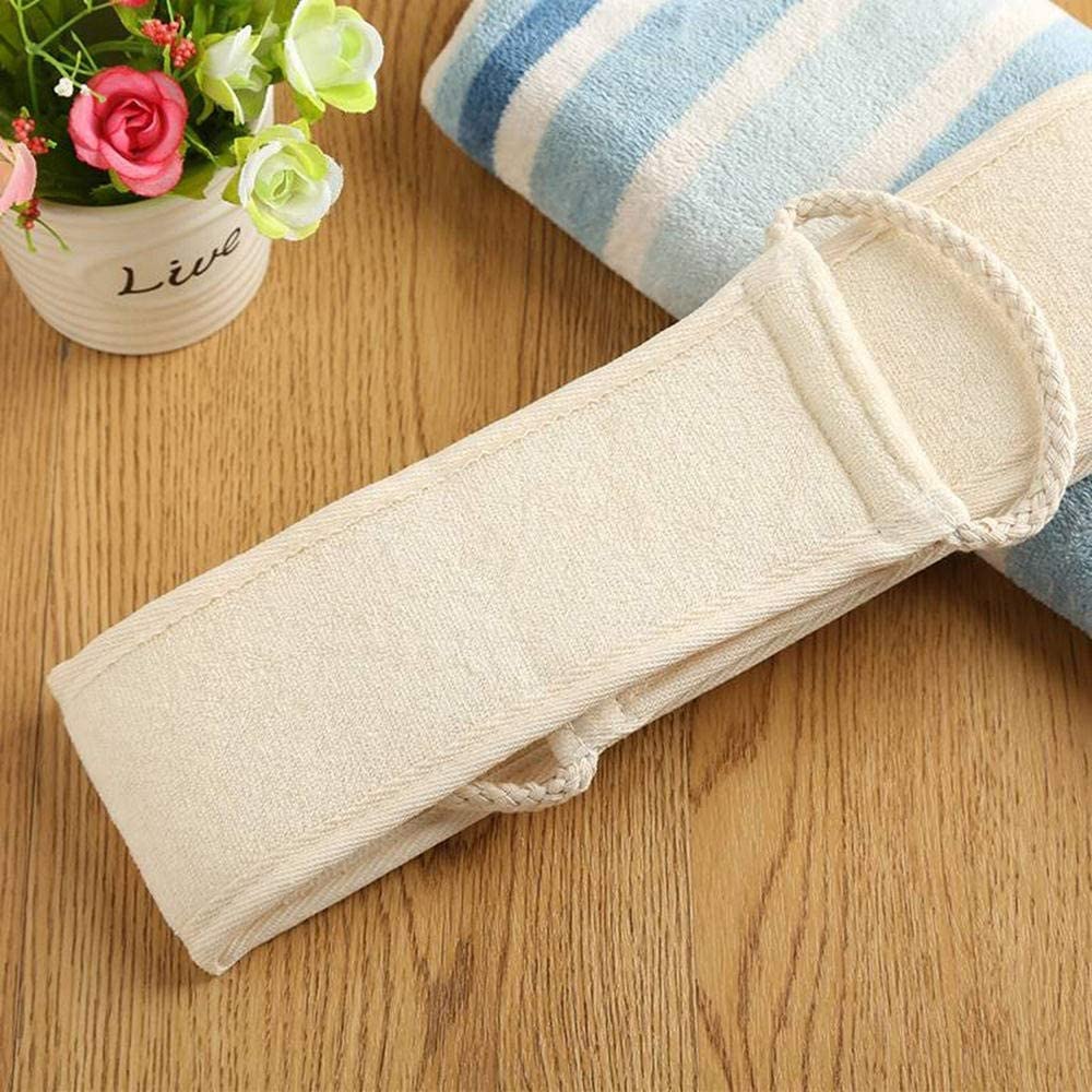 AKAZI Toalla Exfoliante, Esponja Vegetal para Fregar la Espalda con Mango para Ducha y baño, Exfoliante Largo, Cepillo de Doble Cara para Hombres y Mujeres, Guantes exfoliantes