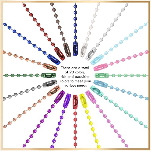 Miniatura 3 de 100 unidades de cadena de metal para perro, cadena de eslabones de cuentas a granel, cadenas de collar con cuentas para hacer joyas, suministros de