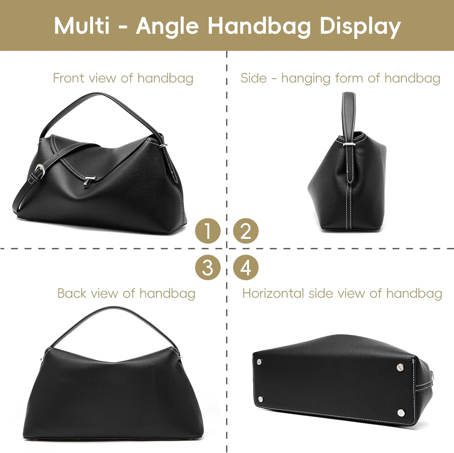 Leather Crossbody Bag for Women, Multiple Compartments for Everyday & Travel - Image 5