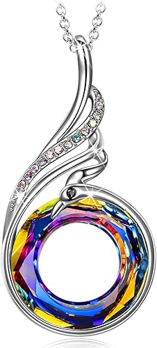 Kate Lynn "Rise From the Ashes Phoenix Necklace Made with Crystals from Austria, 18"+2" Necklace, Packaged with Jewelry Box, Valentine's Day Gift