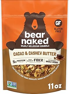 Bear Naked Granola Cereal, Whole Grain Granola, Breakfast Snacks, Cacao and Cashew Butter Crunch, 11oz Bag (1 Bag)