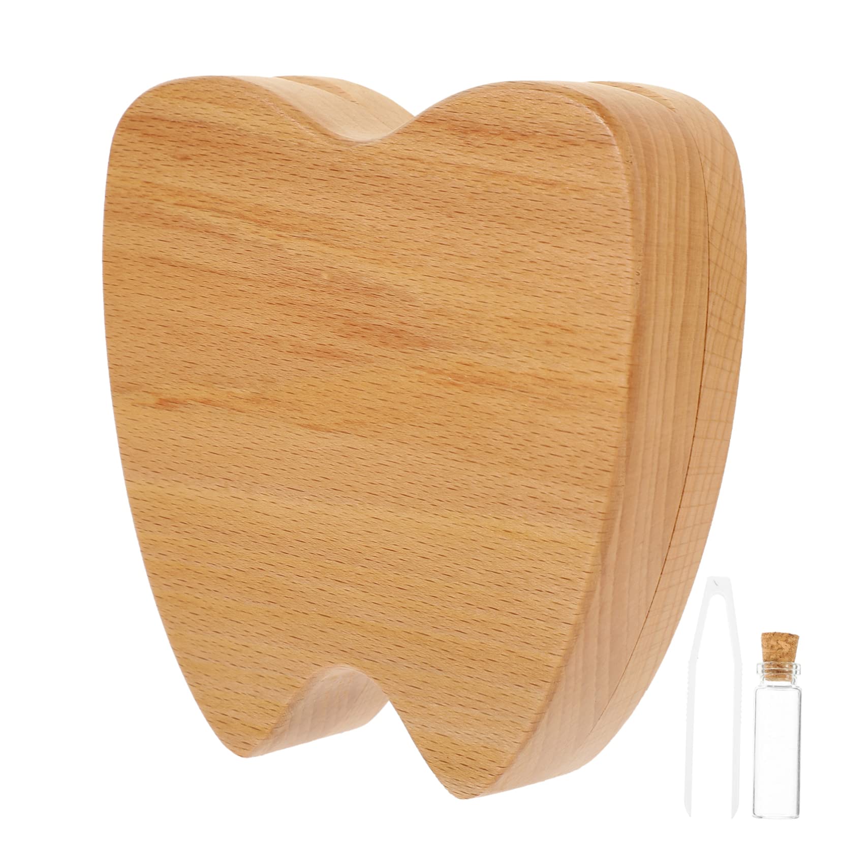 BRIGHTFUFU Wooden Tooth Box Keepsake Container Tooth Holder for Memorable Growth Moments Durable Design present for Boys for Storing Lost Teeth