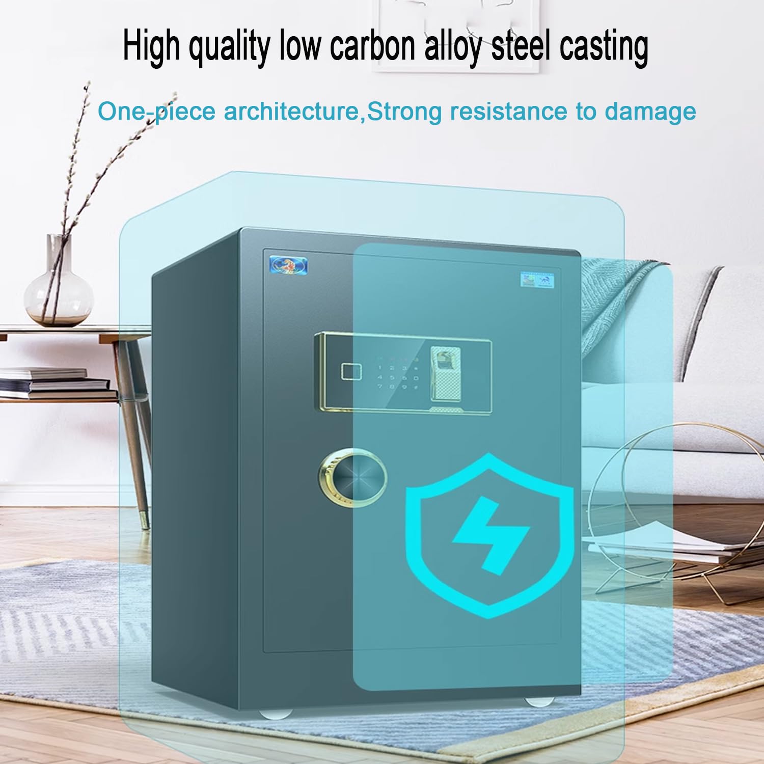 Casseforti a armadio, Casseforti Diversion a muro, Impronta digitale, Chiave, Password digitale, 3 metodi di sblocco, Casseforti Password Safe Home, Cassaforte per ufficio da 60 cm