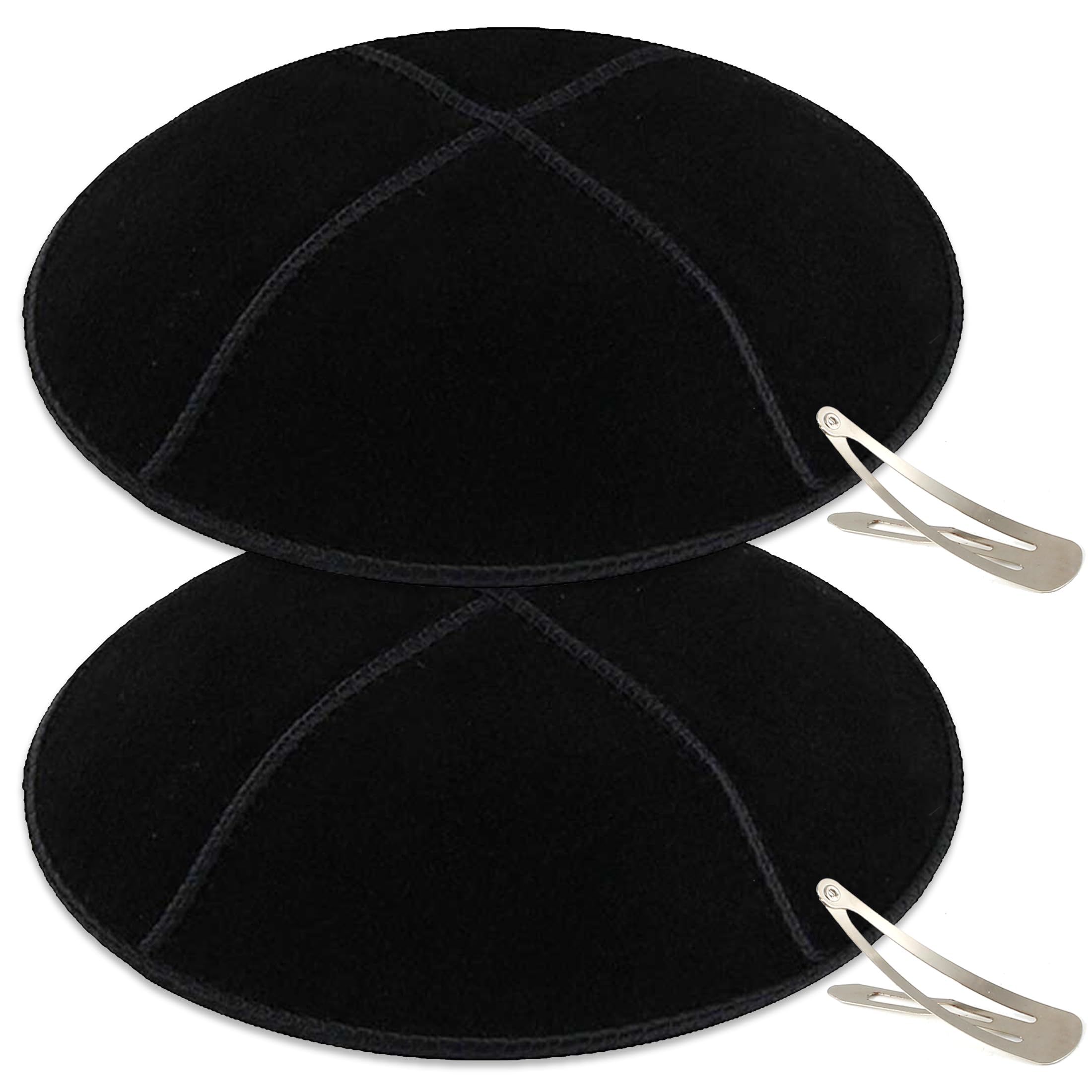 Zion Judaica Genuine Suede Kippot Bulk Packs or Single Pieces Clips Included