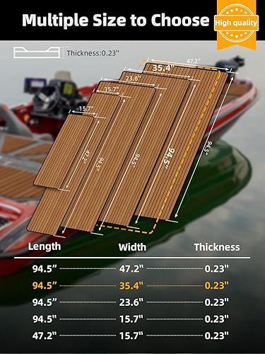 Miniatura 6 de FOCEAN Boat Flooring EVA Foam Boat Decking Faux Teak Marine Flooring Marine Mat Sheet for Motorboat RV Yacht Kayak Surfboard, 94.5"x