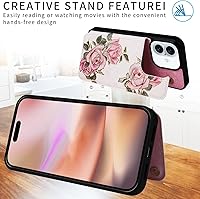 Vista 271 de UEEBAI Funda tipo cartera para iPhone 15 Pro Max con tarjetero, cubierta de cuero PU con soporte, bloqueo RFID, doble cierre magnético, relieve