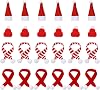 Set de 24 Gorros Tejidos en Miniatura y Bufandas de Navidad - Gorros de Santa para Cubrir Cubiertos - Manualidades DIY 1