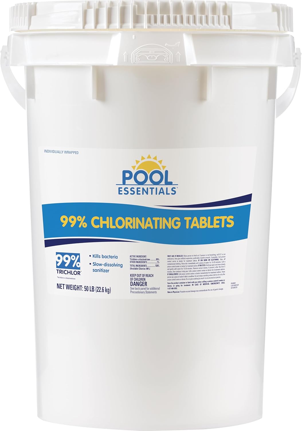 Pool Essentials® 99% 3" Chlorinating Tablets, Kills Bacteria, 50LB