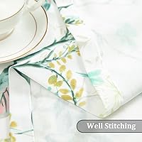 Vista 172 de VOGOL Cenefas con patrón de pájaros para ventanas de cocina, cenefa texturizada de lino con estampado floral y pájaros para ventanas pequeñas