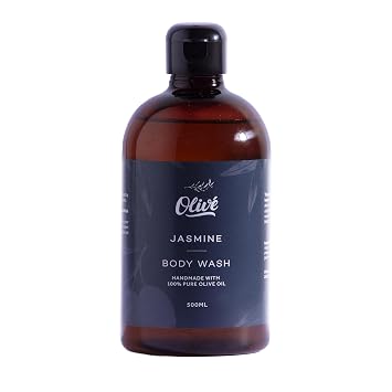100% Pure Olive Oil Body Wash with Jasmine Scent Made with Natural Ingredients | Gentle Cleansing & Hydrating Shower Gel for Soft, Smooth, Healthy-Looking Skin | 500ml Bottle