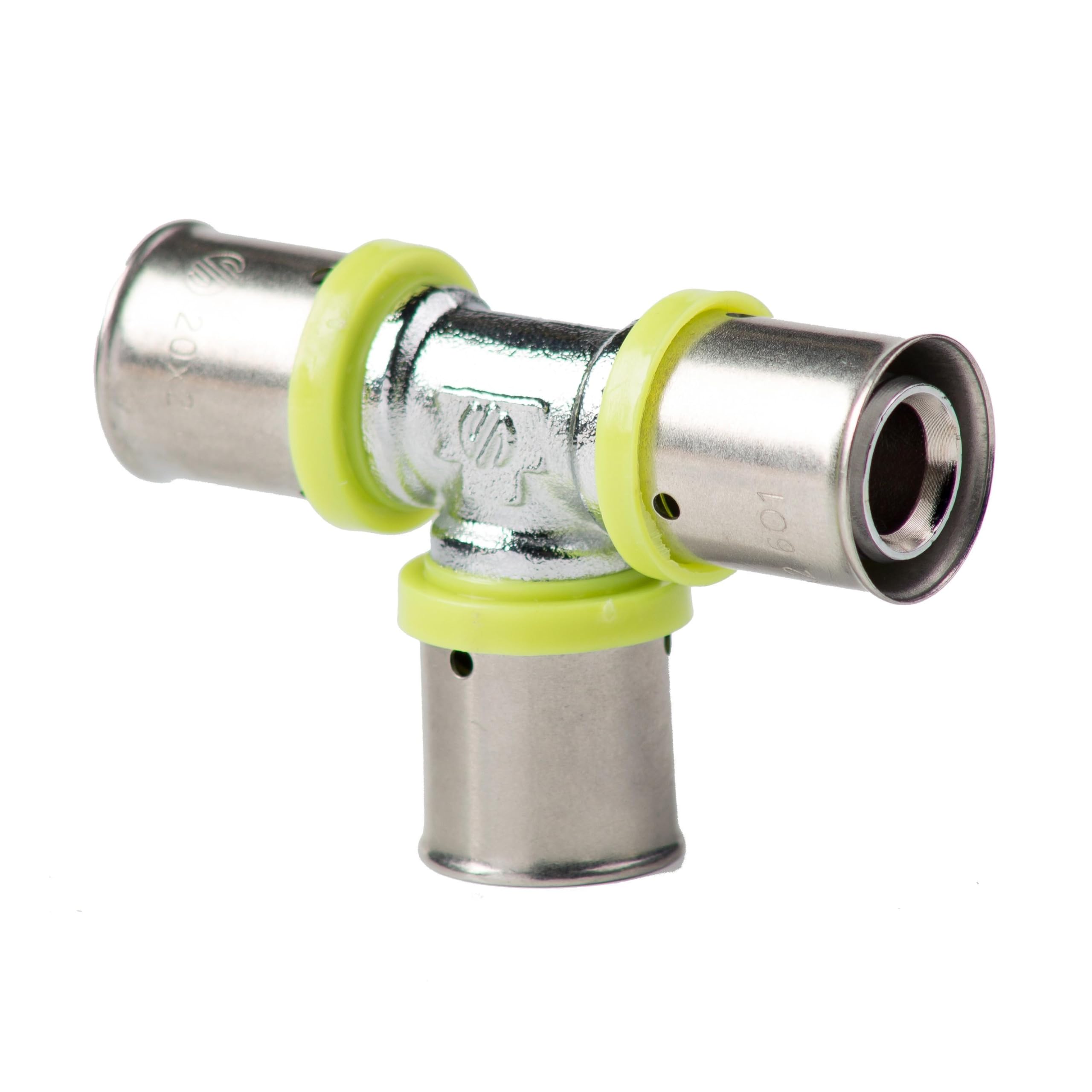 Tubo compuesto de aluminio en forma de T 25x25x25 mm Pressfitting