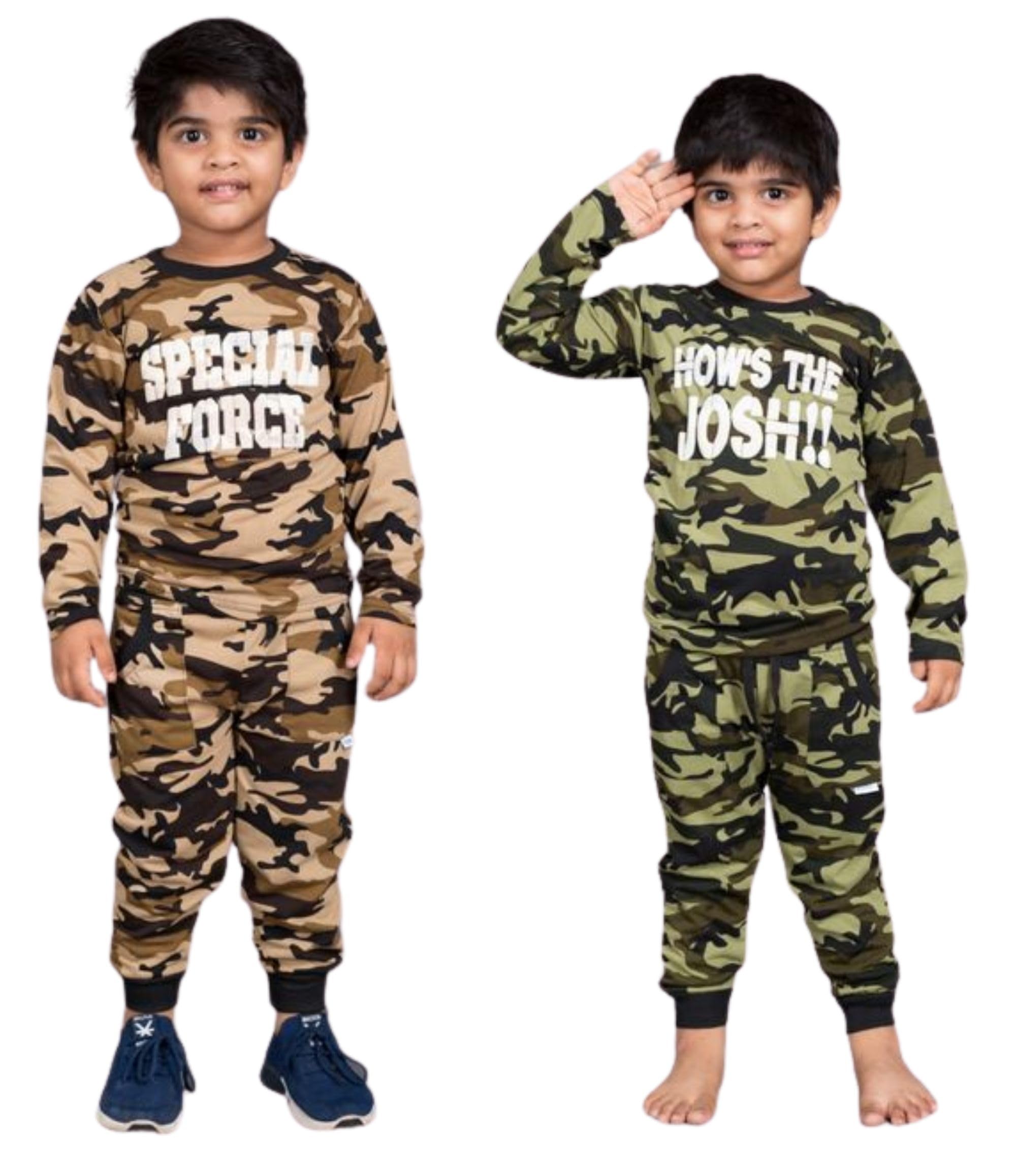 tiny toon Stylish Casual T-Shirt and Pyjama Set for Boys & Girls - Perfect for Summer Playdates, Outdoor Adventures, and Everyday Comfort Brown & Green-picture-13