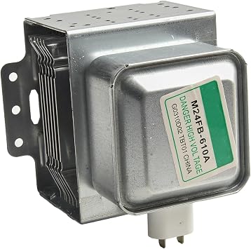 Microwave Oven Magnetron M24FB-610A Replacement for Galanz, Compatible with 2M219 2M253J Models, Six Hole Mounting 11.5cm x 3.5cm, Silver Finish Even Heating