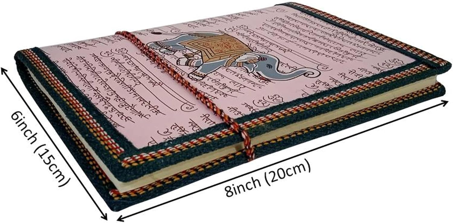 Purpledip Handmade Paper Journal Diary Notebook Jolly Elephant: Stitched In Traditional Indian Style (10408)