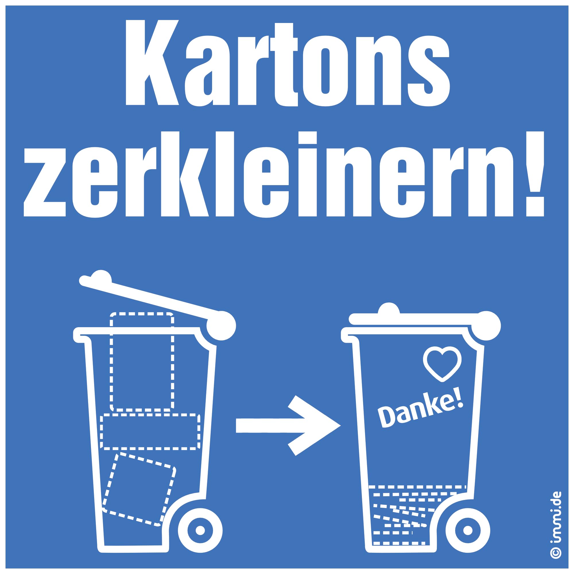immi Kartons zerkleinern Aufkleber (quadr. 98mm, Schild)