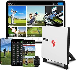FlightScope X3C Carbon Golf Launch Monitor and Simulator with Full Tracking Radar from Impact to Landing | 50+ Data Parameters, 12 E6 Connect Simulated Golf Course with GPS Overview and Shot Tracer