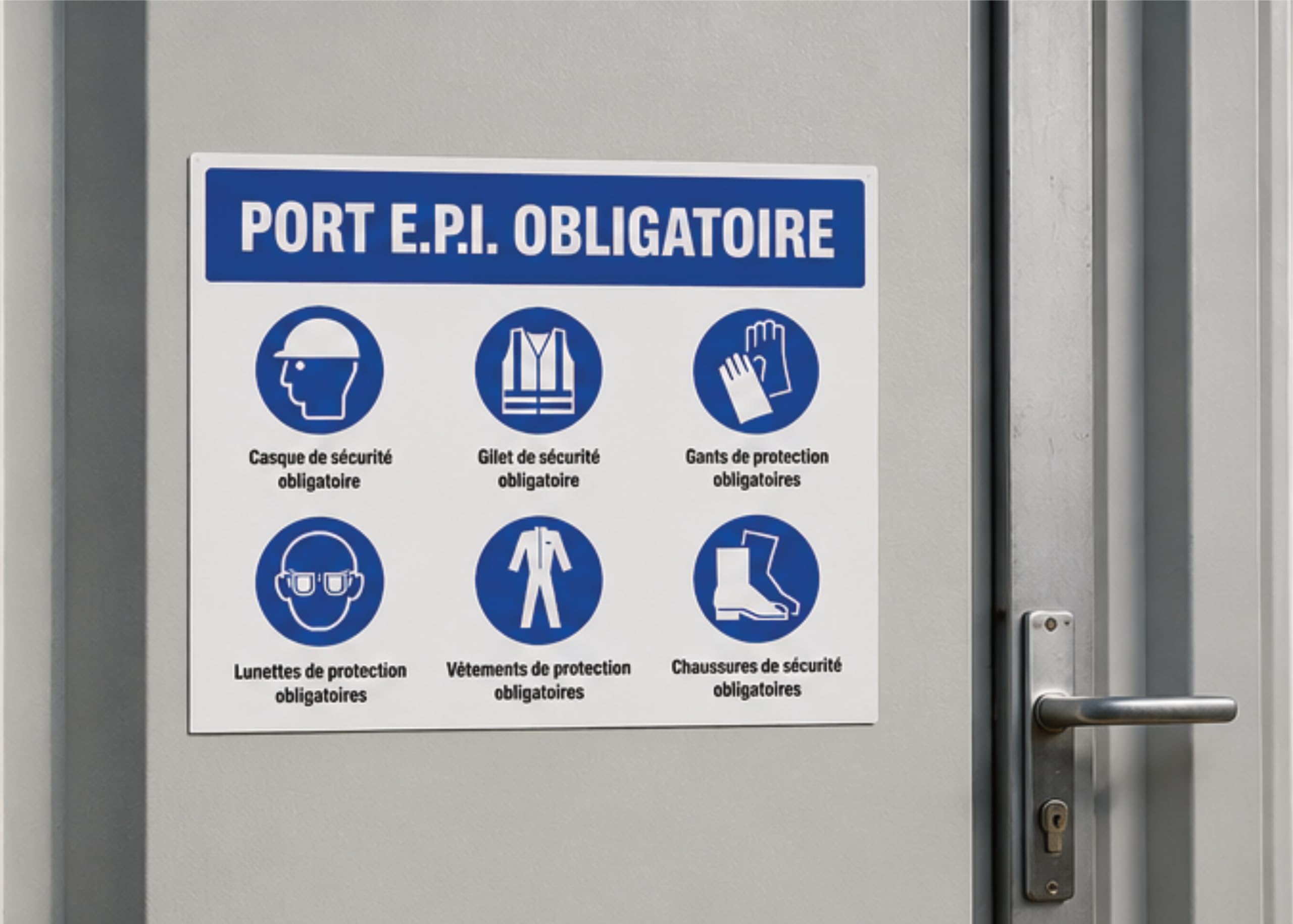 Kit Chantier BTP 5 Panneaux de Sécurité – Signalisation Chantier Professionnelle – Port EPI Obligatoire – Travaux en Cours – Vidéosurveillance – Trousse de Secours – Intérieur Extérieur – PVC 3mm