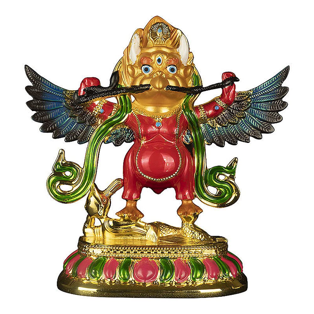 GGFFJ Tibetan Buddhist Alloy Metal Gilding Fengshui Lucky ROC Garuda Golden Winged Statue