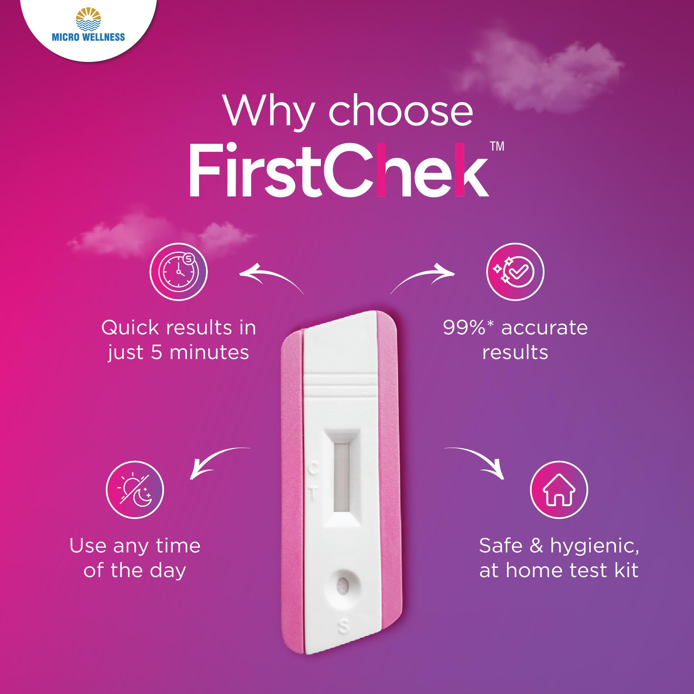 FirstChek -Pregnancy Test Kit | Single Use |Don't Stress...FirstChek | 99% Accuracy | Quick Results in 3–5 Minutes | Easy to Use | Early Detection | Trustworthy Results | Pack of 8 - Image 4 thumbnail