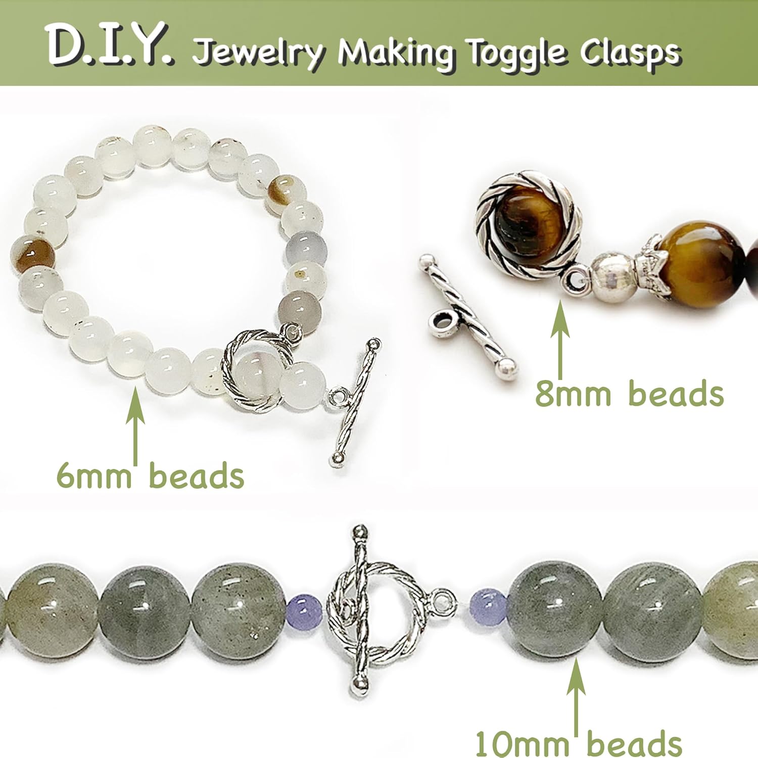 Heather's cf Toggle Jewelry Clasps – Durable Quality, Antique Twisted Silver Finish Toggle Clasps & Closures for Necklace, Bracelet & Charms – Ideal for DIY, & Jewelry Making – Small (Set of 100) - Image 4