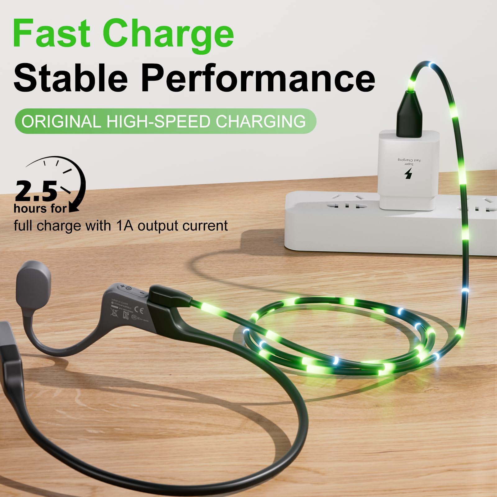 Charging Cable for SHOKZ OpenSwim Pro S710 USB A Bone Conduction Charger | Open-Ear Headphones Magnetic USB A 4-Pin Charger Cord Cable for Shokz OpenSwim Pro S7102Pack 3.3ft product thumbnail 6
