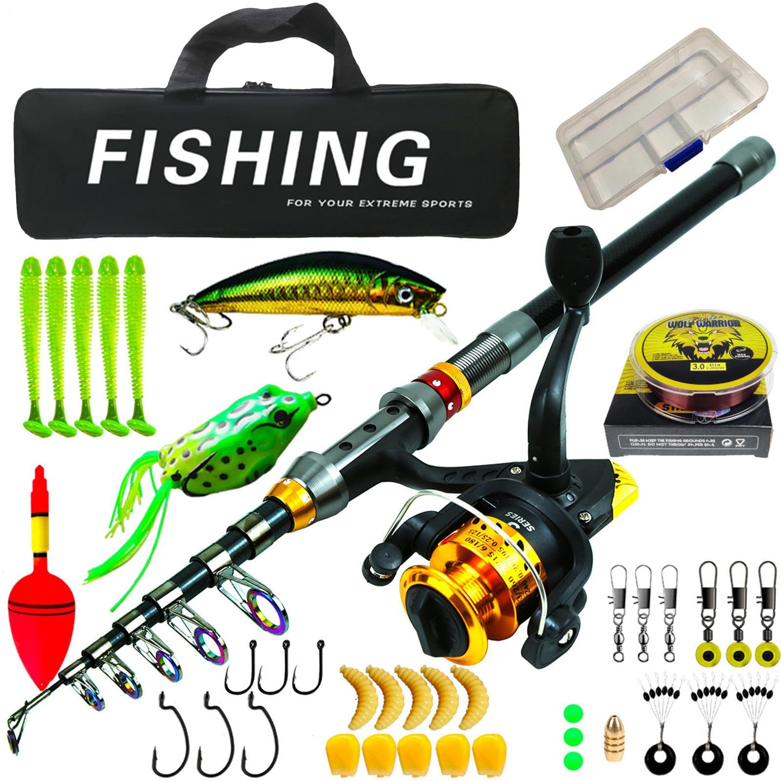 Combo Completa Di Canna Da Pesca Telescopica E Mulinello Set Bilanciato E | Canna Da Pesca E Mulinello Per Principianti Adulti Padre Marito Acqua Acqua Salata Viaggio All'aperto