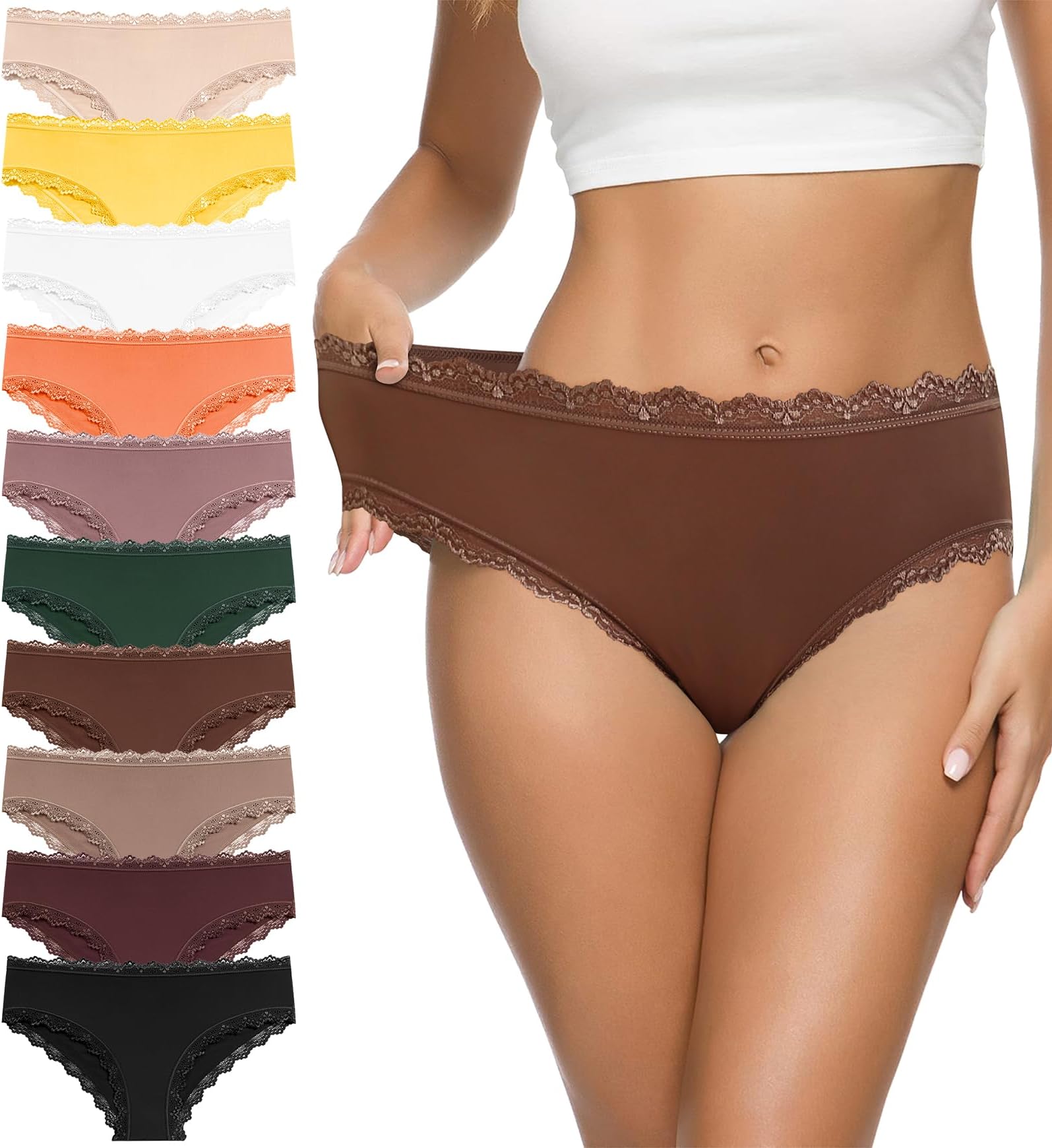 Women's Cotton Bikini Panties,High-Cut Full Coverage Stretch Cool Underwear for Women