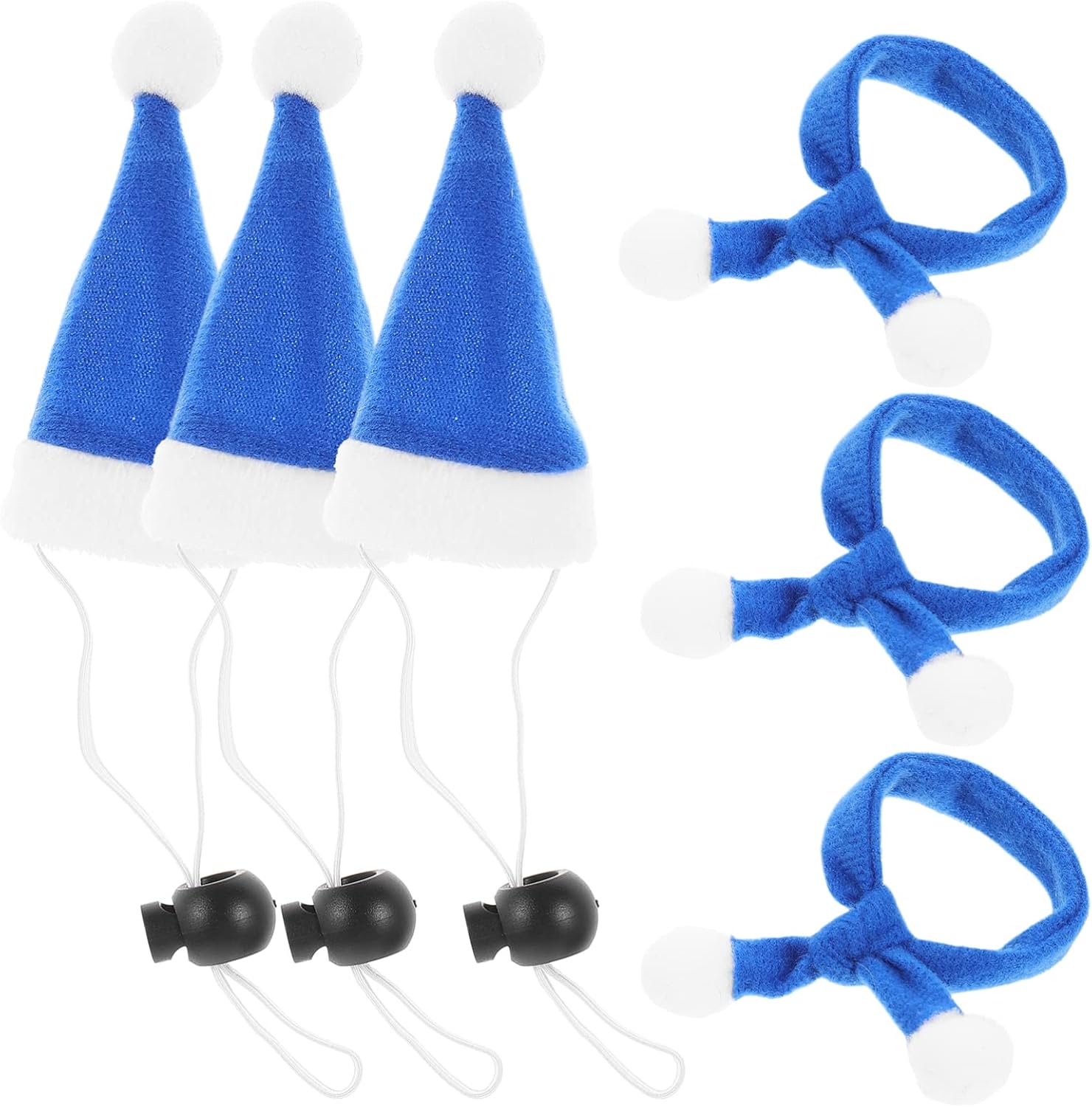 Abaodam Xmas Hat for Cat 6 Pieces Christmas Pet Costume Cat Santa Hats with Scarf