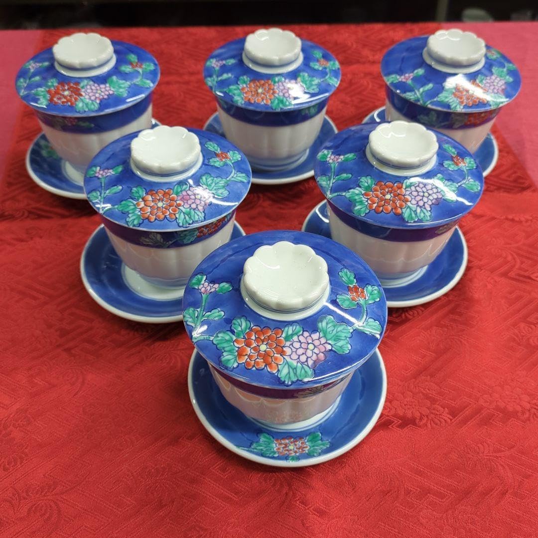 華山窯　蓋付き煮物椀　６客　ダミ 手描き菊型 菊絵 華山窯 蓋付き煮物椀 6客 ダミ 手描き菊型 菊絵 - メルカリ
