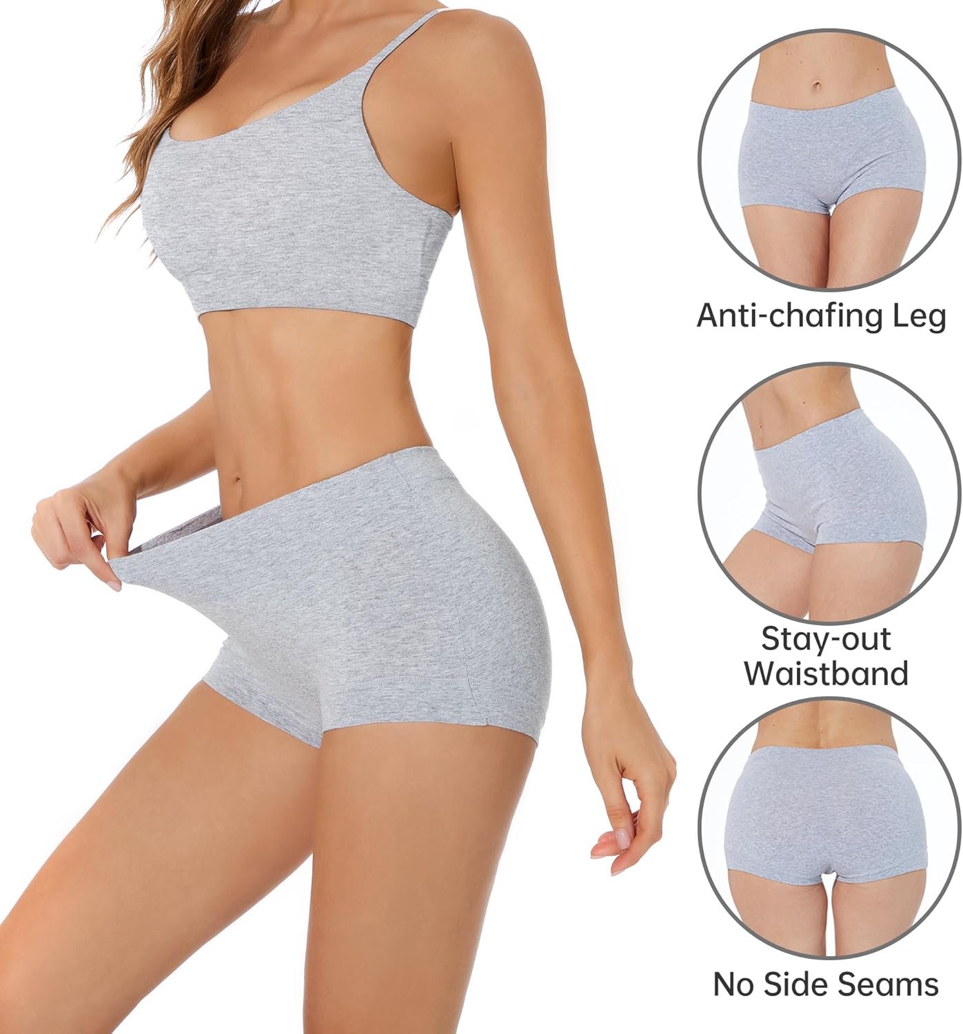 Migbean Boy Shorts Underwear for Women - Boxers for Women, Women's Cotton Underwear Boyshorts - Image 2