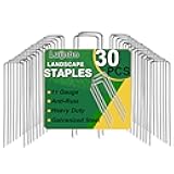 30 Pack Lawn Staples, Premium Garden Landscape Staples, Galvanized Heavy-Duty Gauge Stakes, U-Shaped Tent Stakes, Anti-Rust Fence Netting Pins Ground Spikes, Sod Pins