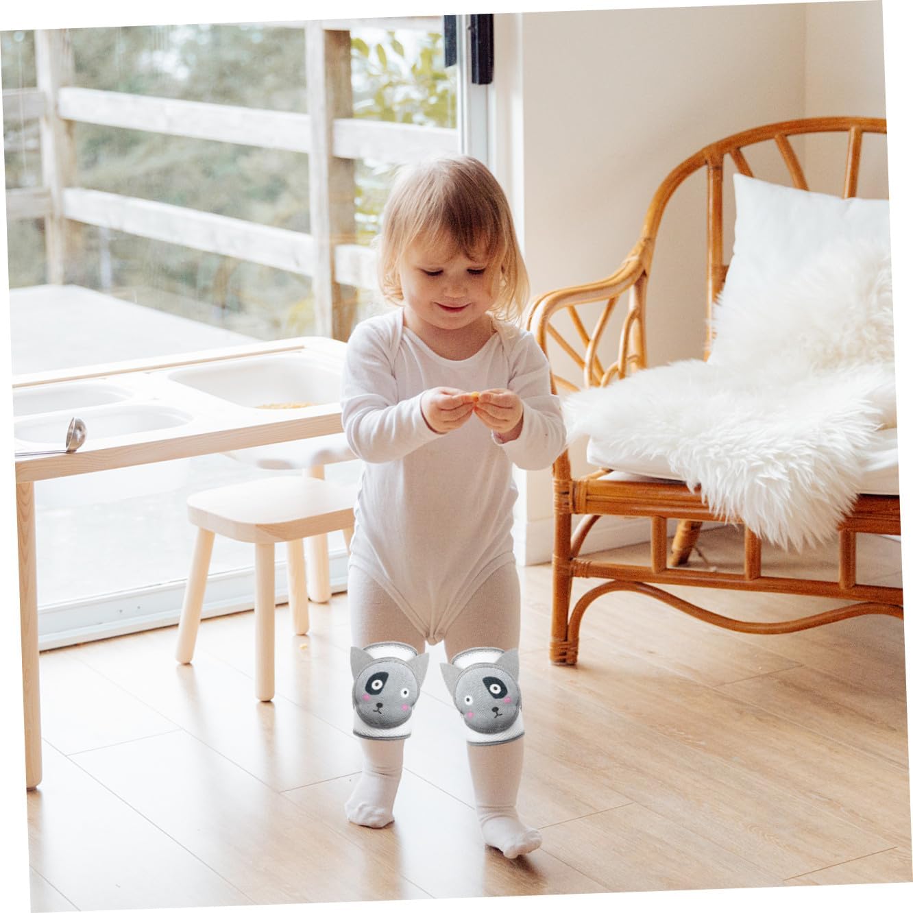 Kisangel 2pcs Knee Protectors Soft Crawling Pads for Toddlers Breathable Mesh Design for Use Unisex Puppy