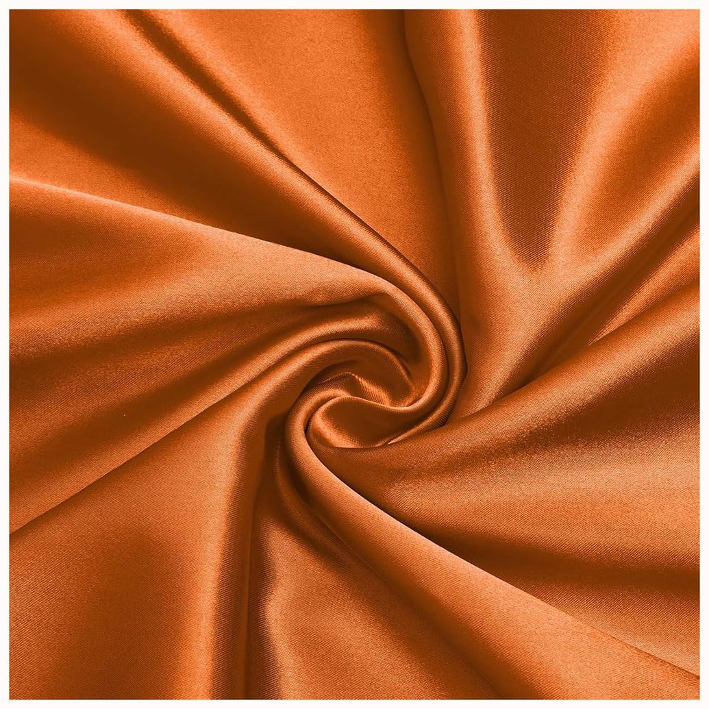 Tissus couture au mètre satiné uni orange 2x1,5m pour patchwork et confection - 7