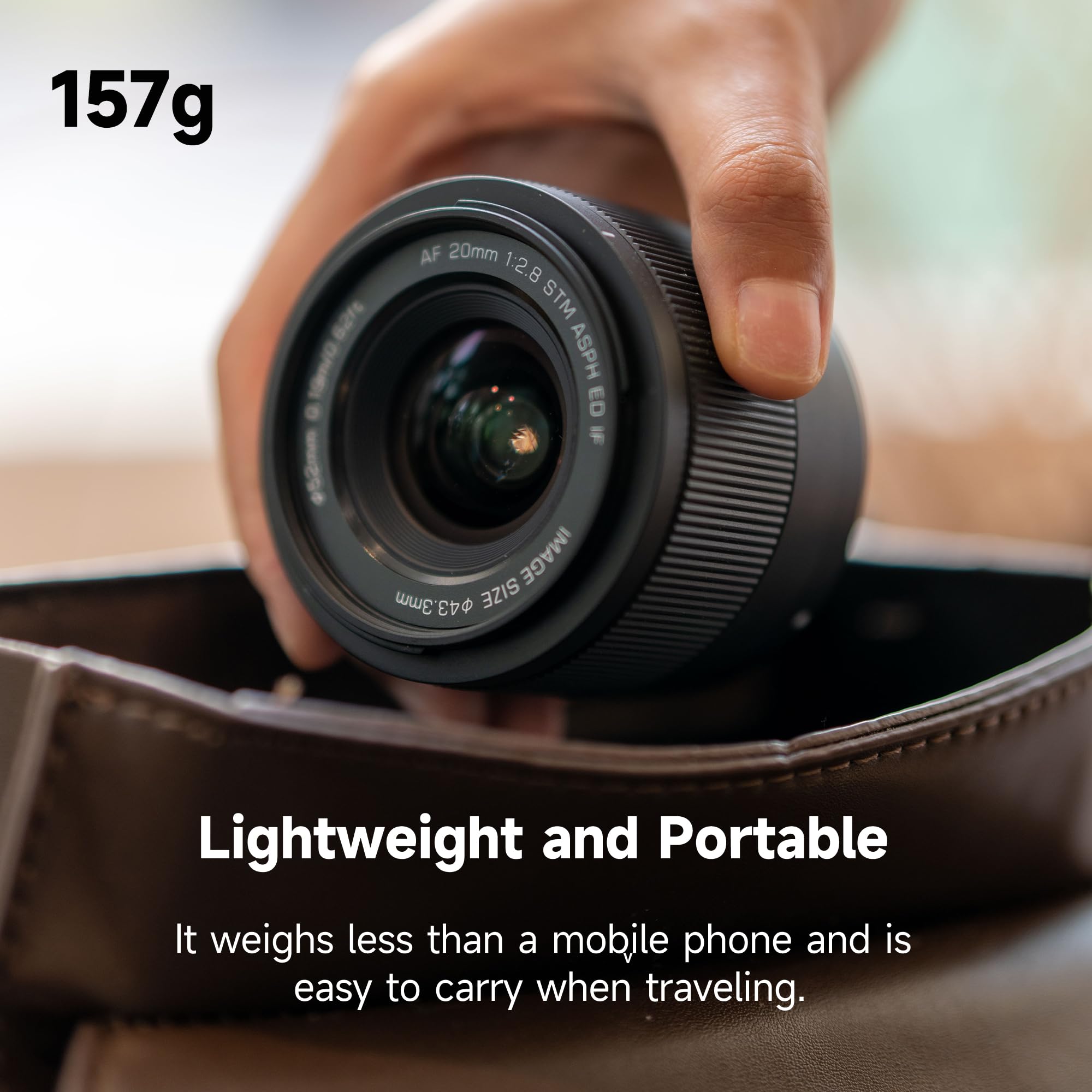 VILTROX AF 20mm F2.8 Air FE Objectif pour Monture Sony E, Objectif Grand Angle 20mm f/2.8 autofocus Plein Format Compatible avec Sony a7IV, a7CII, a7RV, a7S III, ZV-E10, a6700, a6400, a7iii, a9, ZVE1