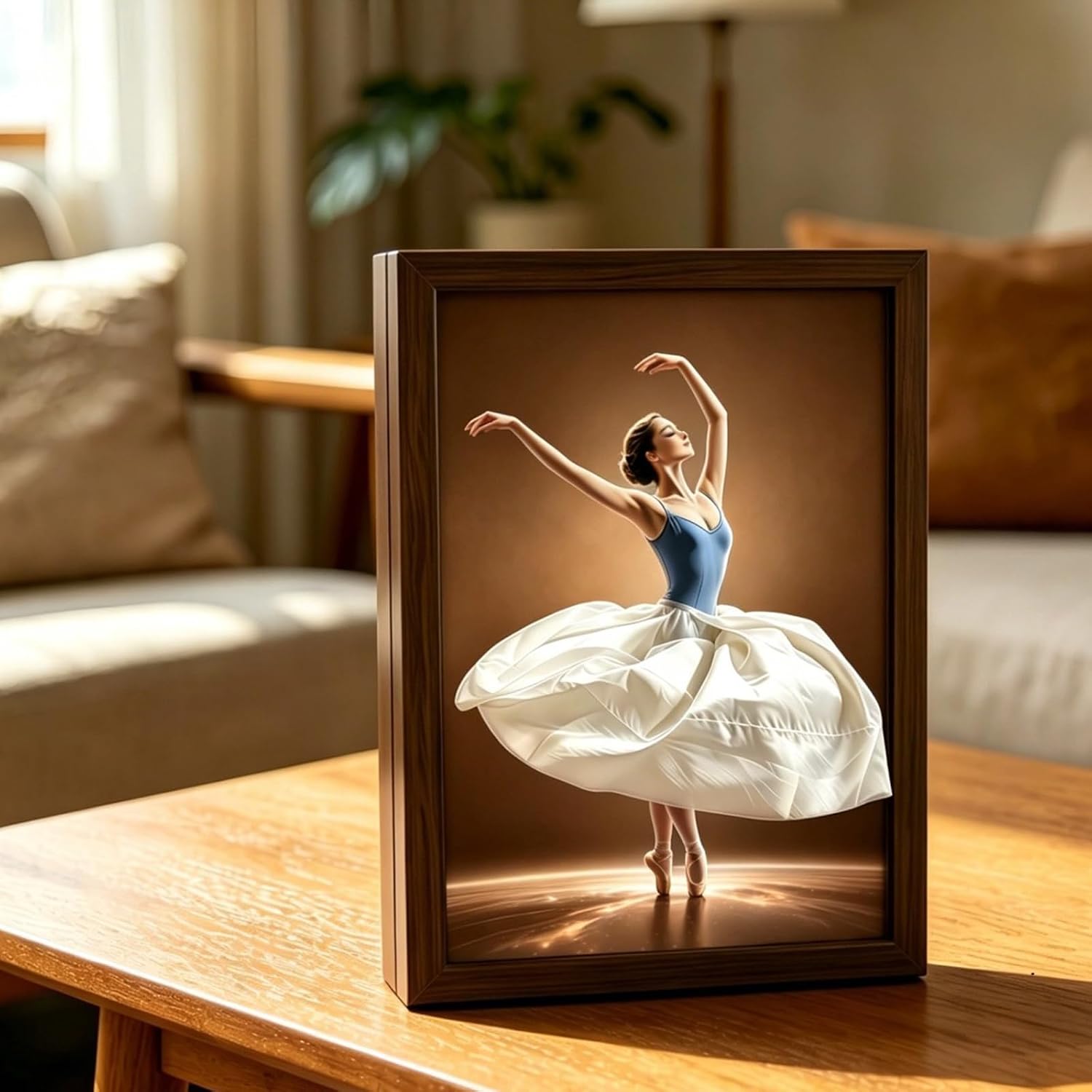Ballet Dancer Tissue Box for Living Room, Artistic Wooden Napkin Holder with Ballet Shape, Desktop Paper Dispenser Refill Design
