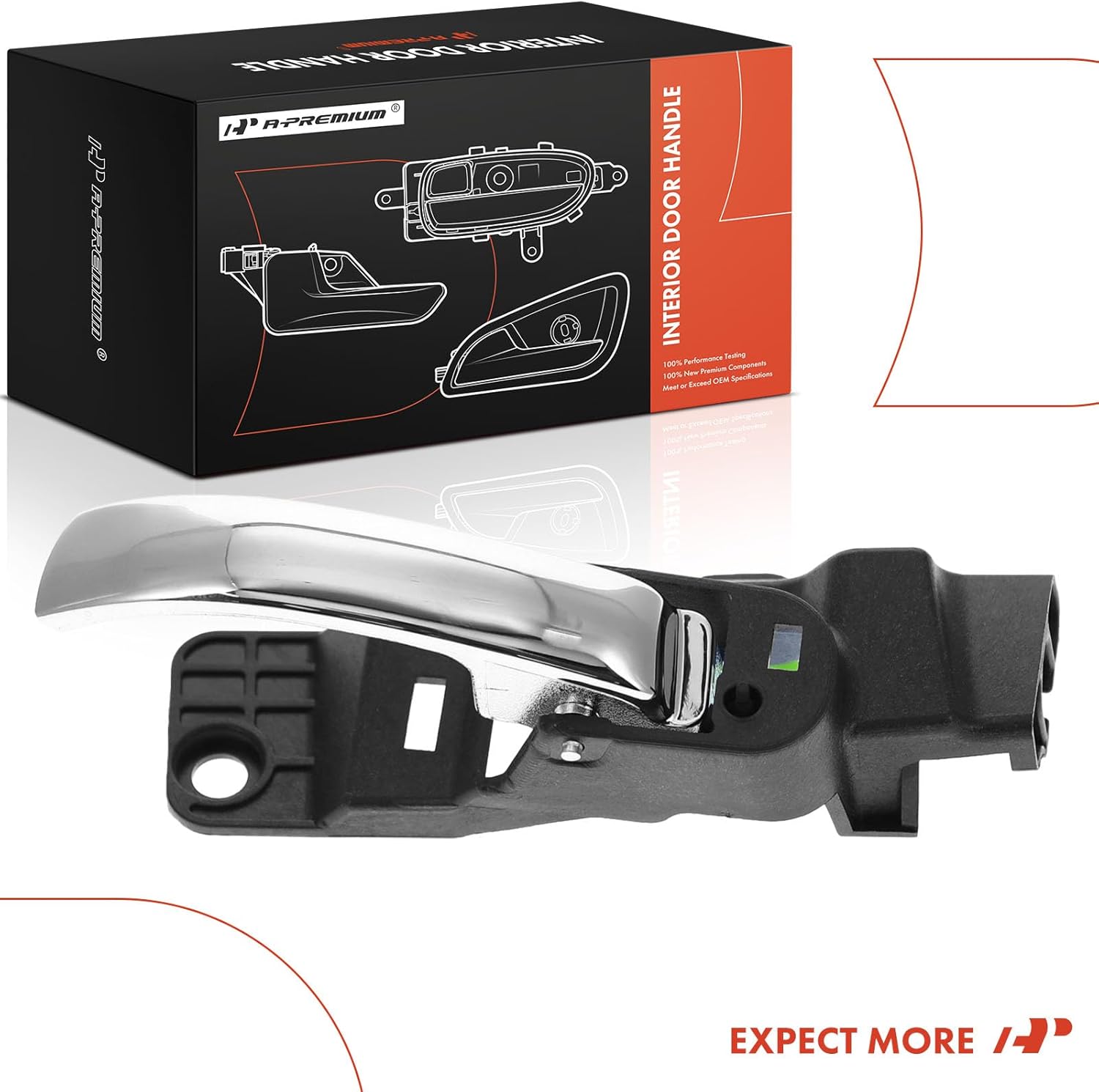 A-Premium Front Left Driver Side Interior Door Handle Compatible with Dodge Avenger 2011 2012 2013 2014, Black Housing with Chrome Lever, Replace# 1VW991RRAA