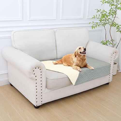 Miniatura 19 de hyha Manta impermeable para perro, manta suave para cama de perro, manta para mascotas, funda de sofá impermeable lavable para perros, fundas Gris