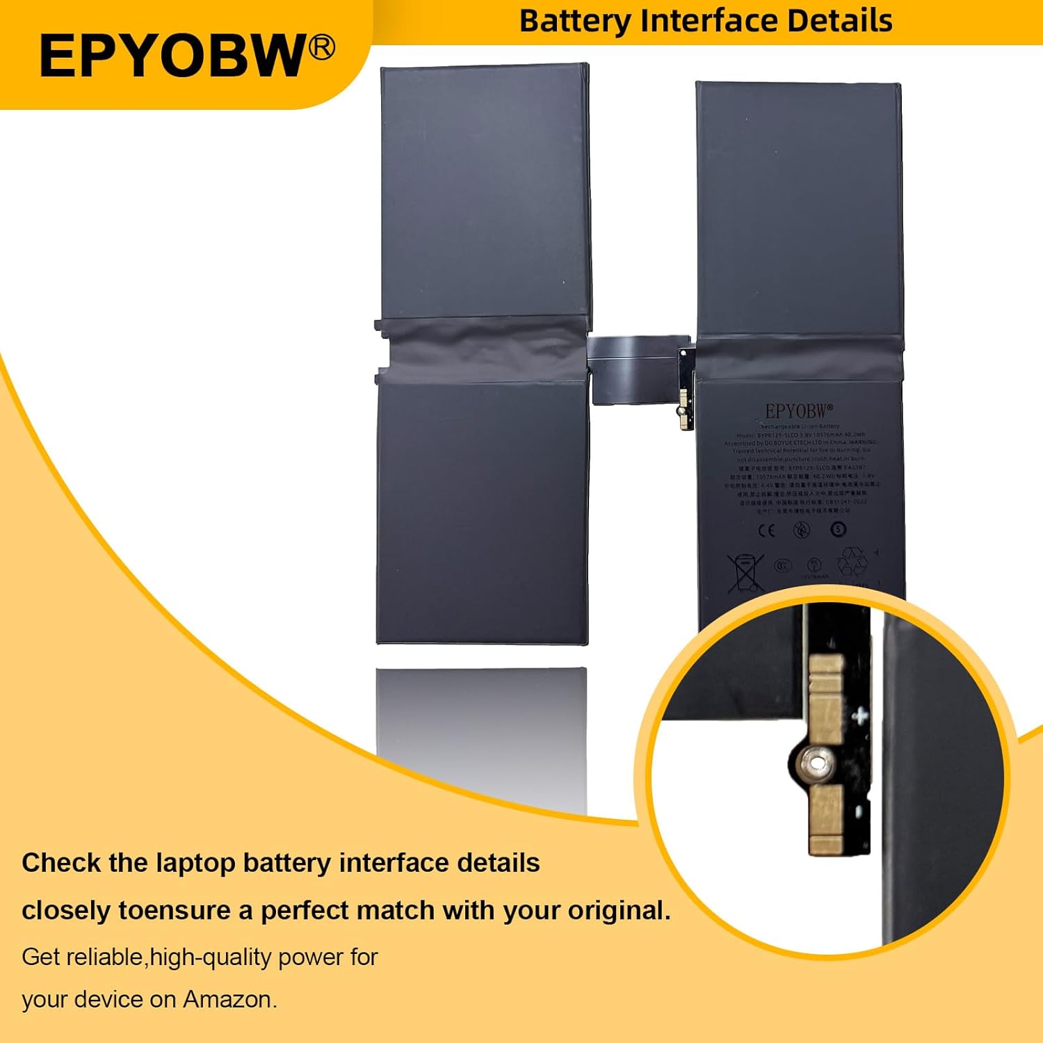 A2387 Tablet Battery 40.33Wh 10566mAh 3.82V Compatible with Pro 12.9 2021 / Pro 5th Gen 12.9 2021A2387 / A2378 A2379 A2461 A2462 / MHNK3LL/A MHNH3LL/A Series