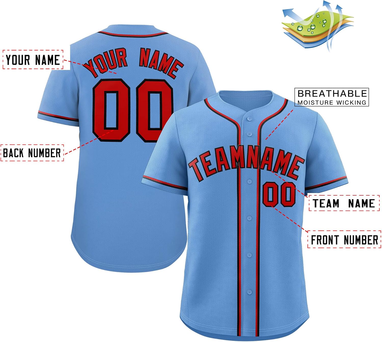 Custom Men's Baseball Jersey Button Down Shirt Stitched Name Number Sports Uniform for Women Youth Plus Size